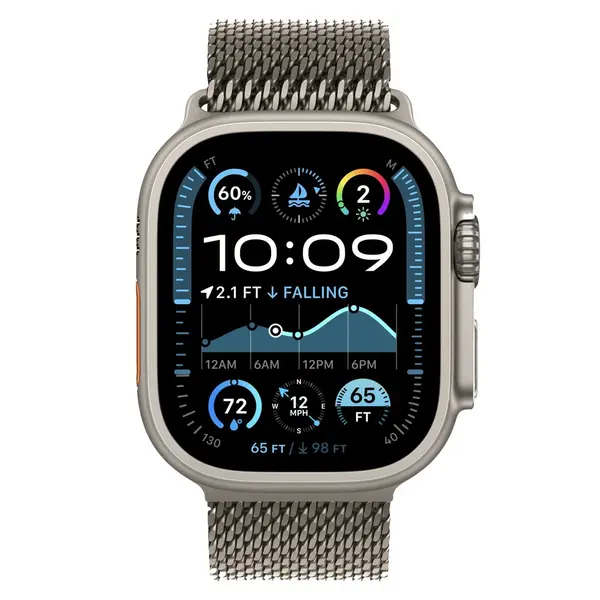 Apple Watch Ultra 2 Titanium Milanese Loop GPS + Cellular Smartwatch – Color: Silver – View 2
